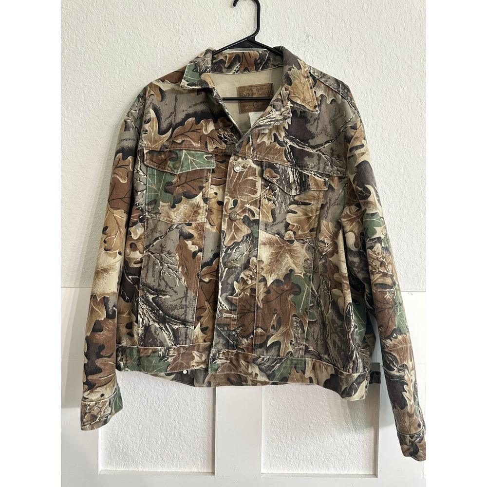 Vintage Wrangler Rugged Wear Camo Jacket Mens XL Made in USA